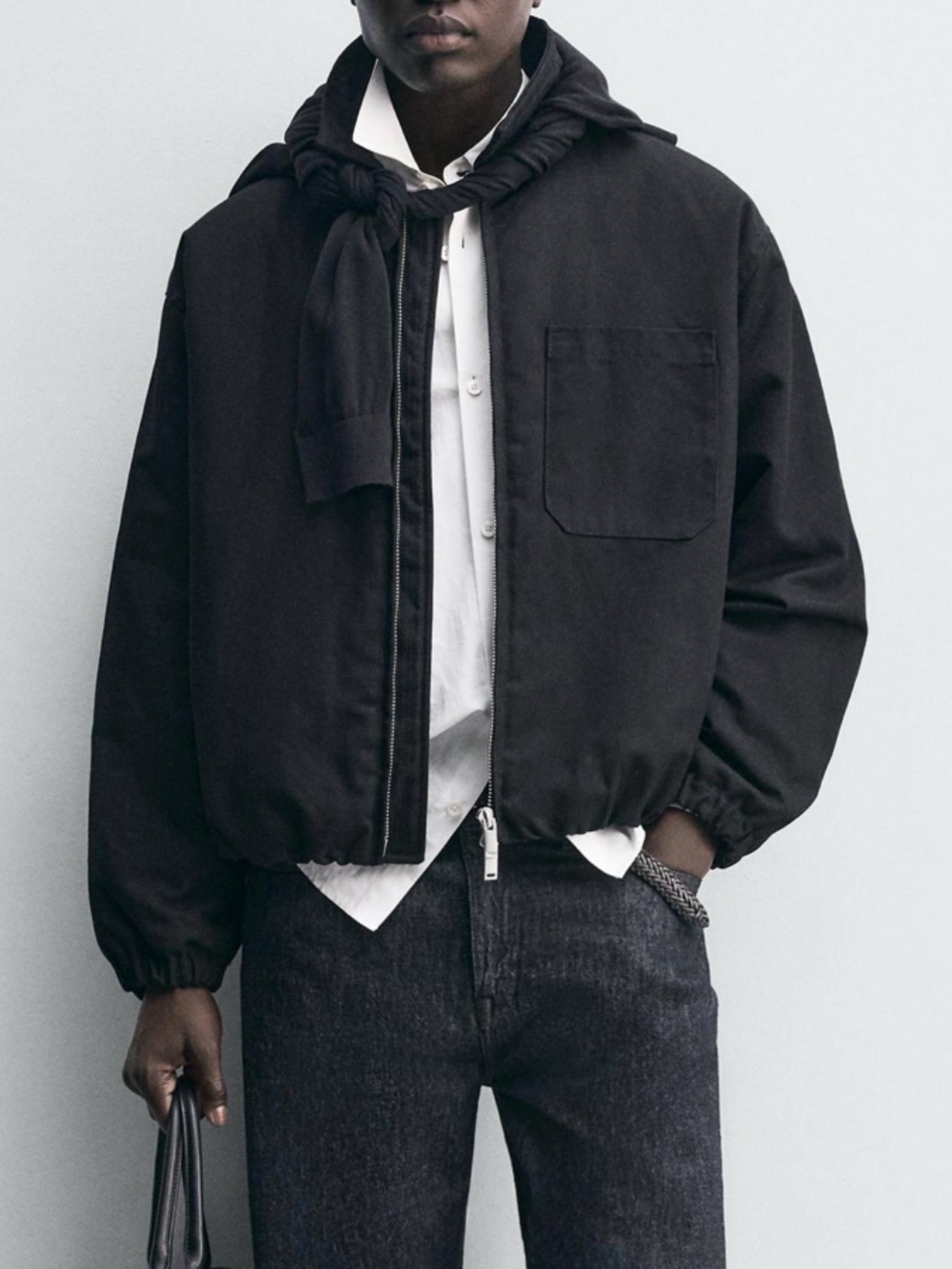 Nwt- Zara Man-WAXED FINISH DENIM JACKET - Small